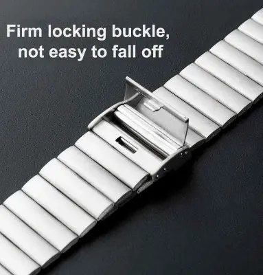 Picture of Pix 20mm Metal Bucket Straps- Luxury Metal No Magnetic Chain Straps for 20mm Samsung Galaxy Watch 3 4 5 Metal Watch Bands- Steel Butterfly Buckle Band For Universal Watch