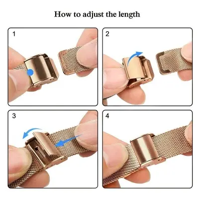 Picture of Pix 20mm/22mm Metal Watch Strap-Universal Mesh Band Stainless Steel Strap for 20mm/22mm- Non Magnetic Chain Metal Bucket Slim Milanese Strap For Huawei GT2 GT, Samsung ,Amazfit, Huawei, GTS Bip GTR Smart Watch ETC