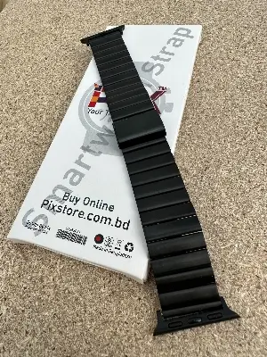 Picture of Pix Apple Watch Premium Stainless Steel Straps- 49mm/45mm/44mm/42mm Stainless Steel Butterfly Buckle Band For Apple Watch-Luxury Metal Straps ( Black Color ) for Watch Ultra Series 8 7 5 6 5 4