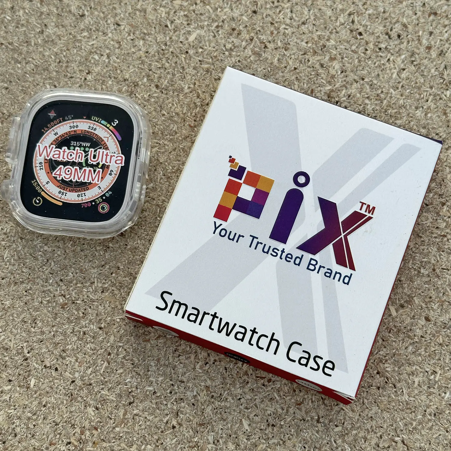Picture of Pix Apple Watch Protective Back Side Case-44mm/45mm/49mm (Optional ) soft tpu Semi-Pack Apple Watch Protective Bumper Case-Tpu Half Pack Apple Watch Protective Case