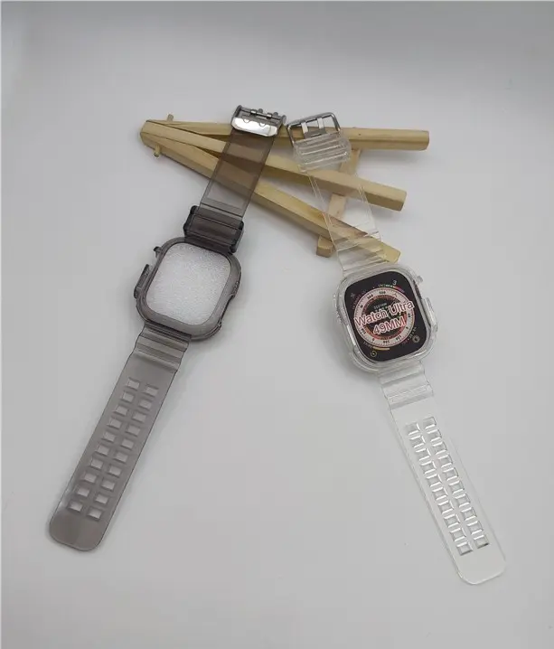 Picture of Pix Apple Watch Case + Strap integrated 49mm Strap for 8th Generation Colorful Transparent Case Belt - 49mm TPU Apple Watch Protective Case and Strap