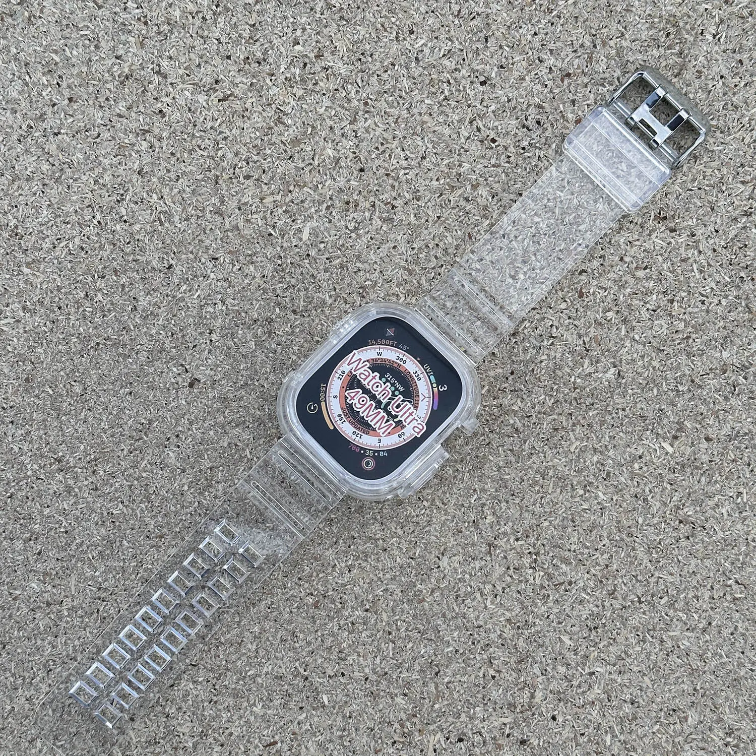 Picture of Pix Apple Watch Case + Strap integrated 49mm Strap for 8th Generation Colorful Transparent Case Belt - 49mm TPU Apple Watch Protective Case and Strap