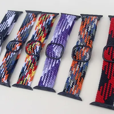 Picture of Pix Apple Watch Elastic Nylon Strap- Nylon Buckle Elastic Strap For 49mm/45mm/44mm/42mm Bracelet Watch Strap Series 8 7 5 6 5 4 Multicolor Strap-Adjustable Elastic Nylon Buckle Apple Watch Strap