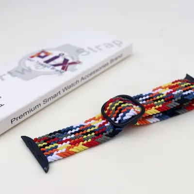 Picture of Pix Apple Watch Elastic Nylon Strap- Nylon Buckle Elastic Strap For 49mm/45mm/44mm/42mm Bracelet Watch Strap Series 8 7 5 6 5 4 Multicolor Strap-Adjustable Elastic Nylon Buckle Apple Watch Strap