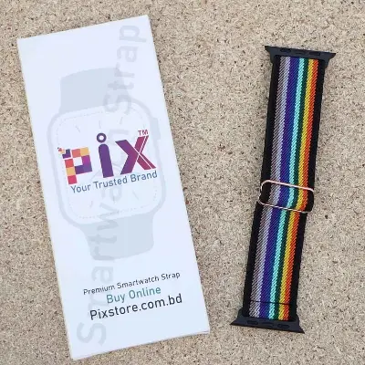 Picture of Pix Apple Watch Elastic Nylon Strap- Nylon Buckle Elastic Strap For 49mm/45mm/44mm/42mm Bracelet Watch Strap Series 8 7 5 6 5 4 Multicolor Strap-Adjustable Elastic Nylon Buckle Apple Watch Strap