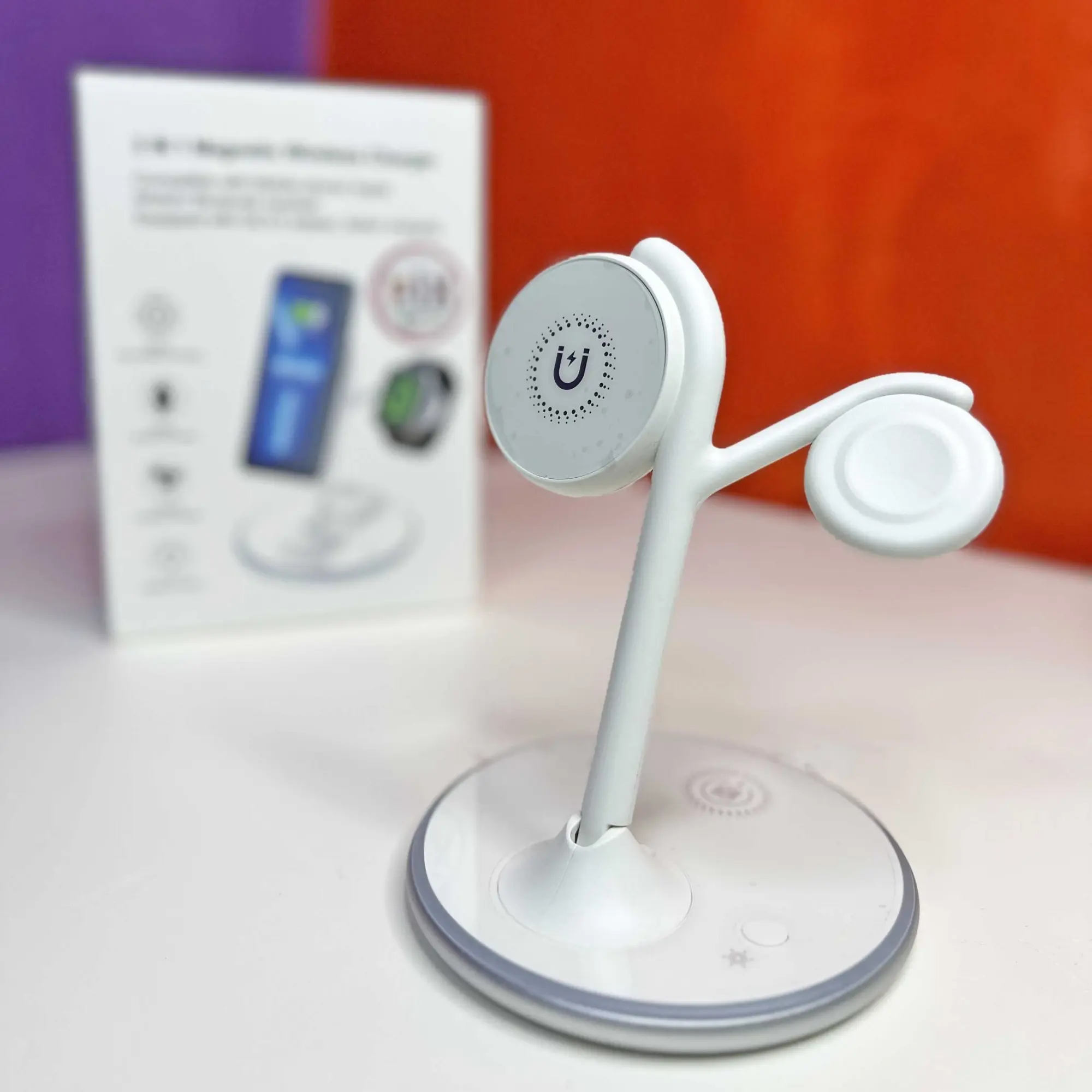 Picture of Pix X516 Magnetic Wireless Charger ( Alloy Foldable )-3 in 1 Magnetic 15W Fast Charging  Stand for iPhone/Samsung/Oneplus/Pixel etc Type-C Holder for iPhone Watches Airpods