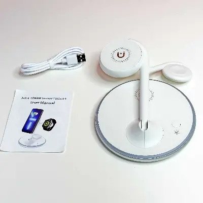 Picture of Pix X516 Magnetic Wireless Charger ( Alloy Foldable )-3 in 1 Magnetic 15W Fast Charging  Stand for iPhone/Samsung/Oneplus/Pixel etc Type-C Holder for iPhone Watches Airpods