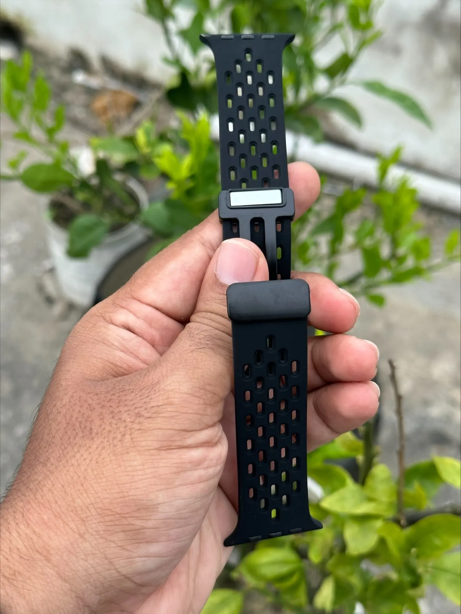 Picture of Pix Apple Watch Silicone Magnetic Suction Strap For 49mm/45mm/44mm/42mm - Adjustable Magnetic Loop Silicone Suction Correa Bracelet / Strap For iWatch Ultra Series 8 7 5 6 5 4