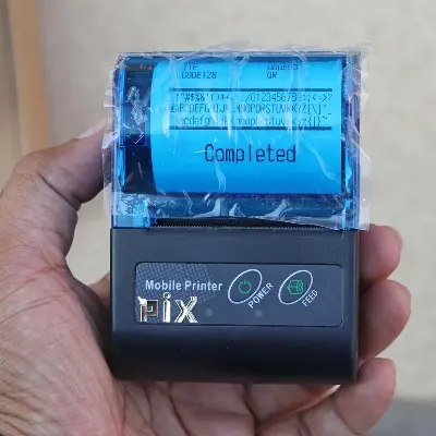 Picture of Pix Portable Pos Mini Printer 58mm MTP 2 Pos Printer Thermal Receipt Printer 2inch USB Bluetooth Support ESC POS Print Command Compatible with Android/iOS/Windows for Shops, Small Business, Restaurant