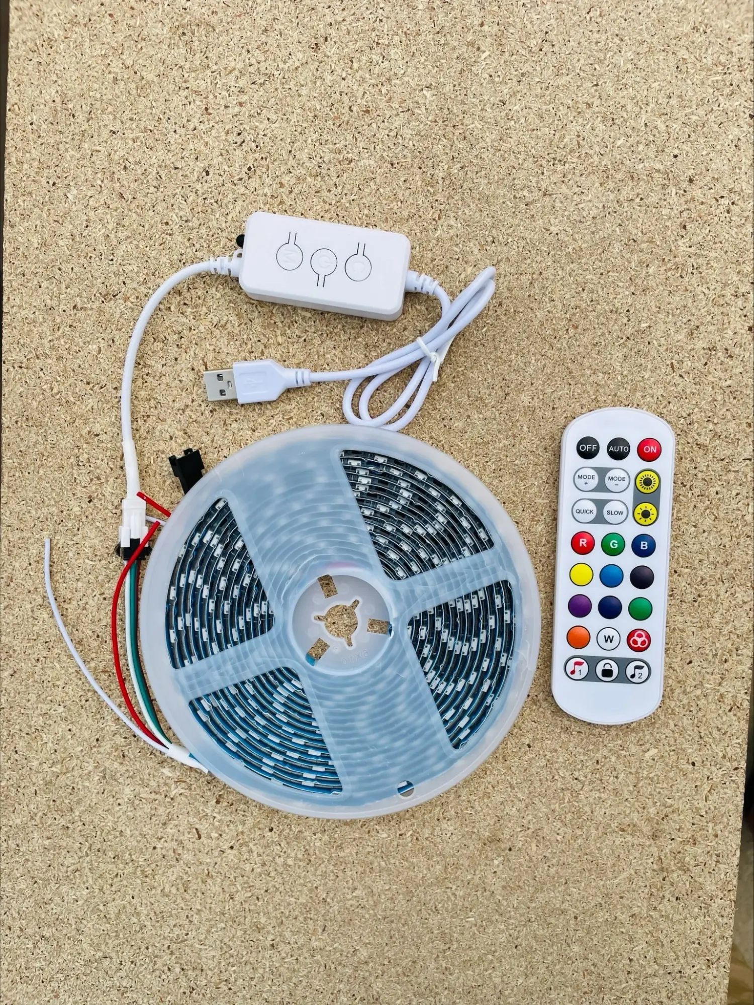 Picture of Pix Programmable RGB 5050 2812IC LED Lights 60LED/144 Led/M 1LED/Cut Colorful LED Strip Lights -5M USB 5V Bluetooth APP Music Function Control Lamp With Remote RGB Light App Control Addressable SPI Mini Pixel LED Controller for Dream Colorful Strip