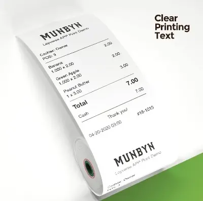Picture of Pix 58x40mm Thermal Printer Paper, 3 Layer White Color Thermal Paper Roll for thermal Printer, POS Printer, Foodpanda tab, restaurant bill paper, shopping mall invoice paper