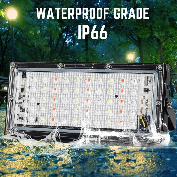 Picture of RGB LED Flood Light Original (50W, AC 175-265V)- /100 W Remote Controlled IP65 Waterproof Landscape & Outdoor Lighting-180 Degree Adjustable Flood Light for Courtyard 50W/100 W (Optional)