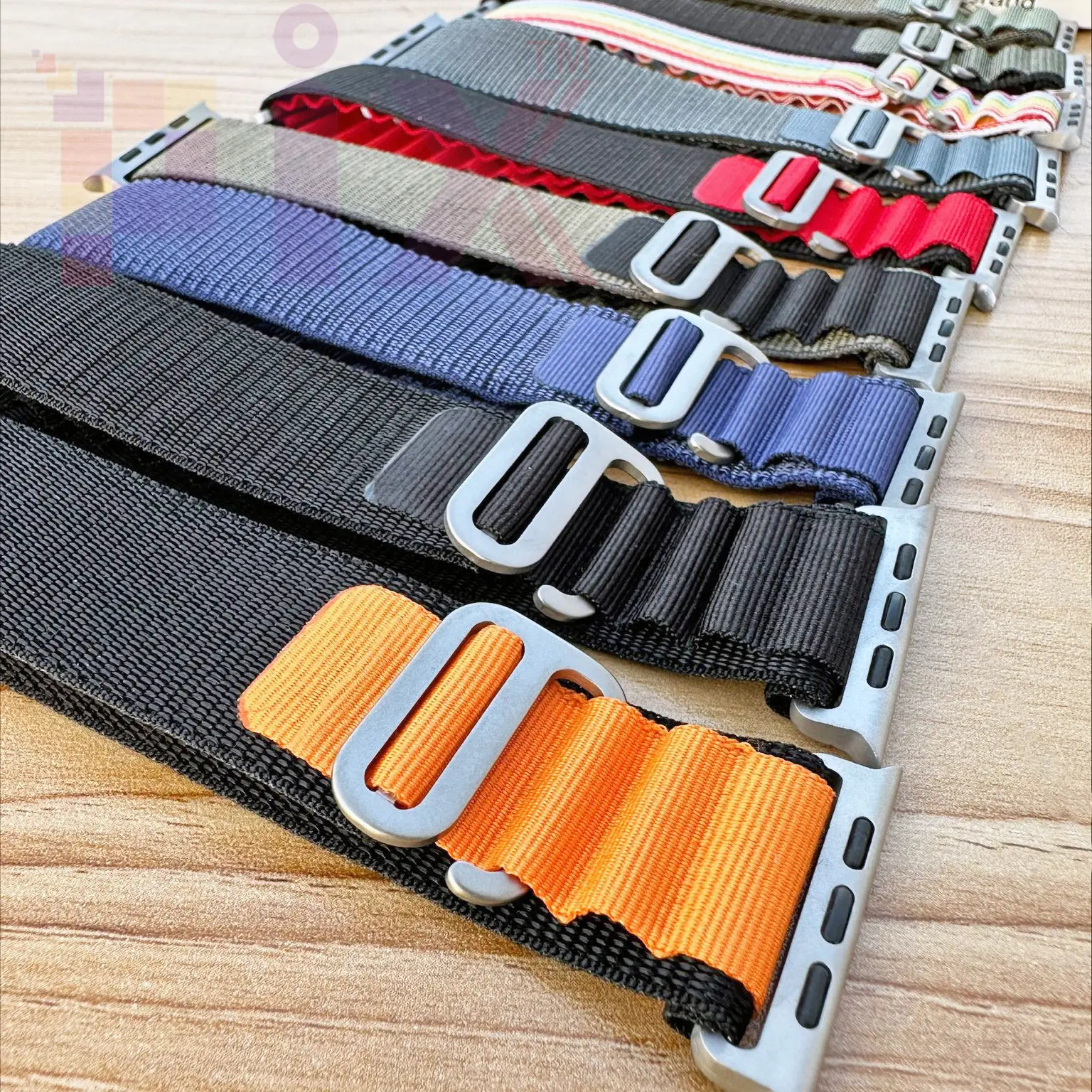 Picture of Metal Alpine Nylon Strap Band for KD99 ,HW8, DT8, S8 Max,T800, W68, TW8,HW8,Watch 8 Ultra, GS8 Ultra, N8, ZD8, Ultra Watch Series 8 Ultra Smart Watch Trail Metal Hook Loop Strap 42mm/44mm/45mm/49mm