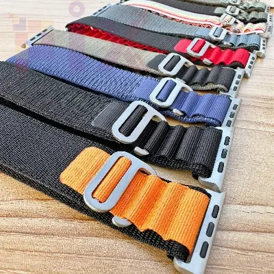 Picture of Metal Alpine Nylon Strap Band for KD99 ,HW8, DT8, S8 Max,T800, W68, TW8,HW8,Watch 8 Ultra, GS8 Ultra, N8, ZD8, Ultra Watch Series 8 Ultra Smart Watch Trail Metal Hook Loop Strap 42mm/44mm/45mm/49mm