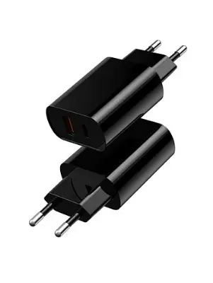 Picture of WiWU 20W PD+QC USB Type C Charger with Cable Set-WiWU Wi-U002 High Quality 20W PD+QC USB Type C Charger Fast Charging Charger Wall Charger With EU Plug for iPhone Android