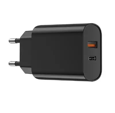 Picture of WiWU 20W PD+QC USB Type C Charger with Cable Set-WiWU Wi-U002 High Quality 20W PD+QC USB Type C Charger Fast Charging Charger Wall Charger With EU Plug for iPhone Android