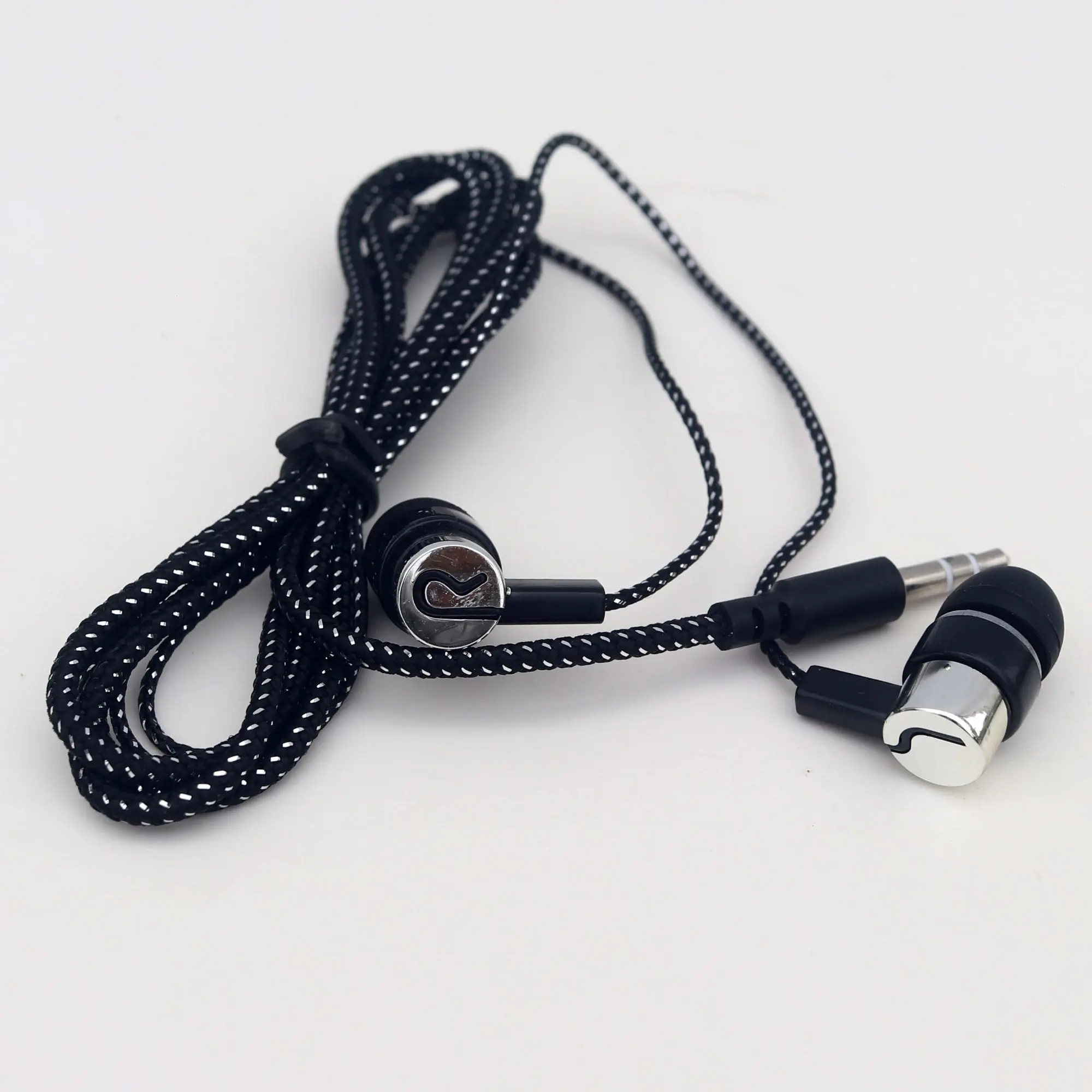 Picture of In-Ear Earphone-3.5mm Super Bass In-Ear Earphone Braided Wire Headset -Fashionable Wiring Cloth Cord Subwoofer Headphones In-Ear Braided Cord Wired Earplugs