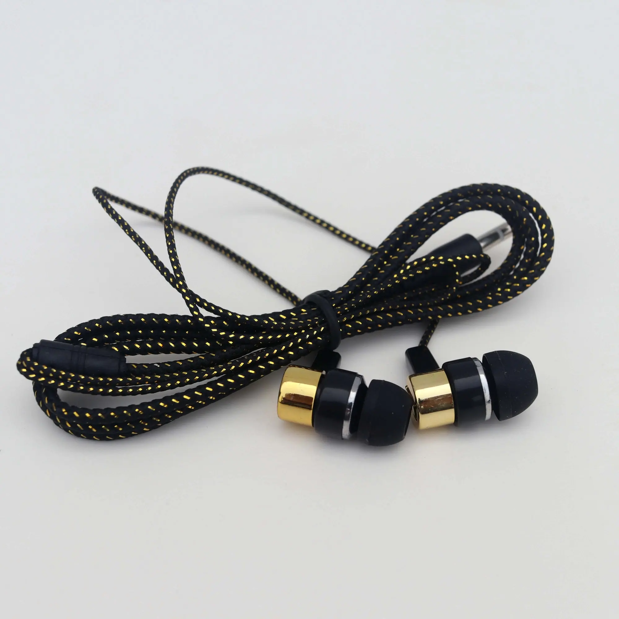 Picture of In-Ear Earphone-3.5mm Super Bass In-Ear Earphone Braided Wire Headset -Fashionable Wiring Cloth Cord Subwoofer Headphones In-Ear Braided Cord Wired Earplugs