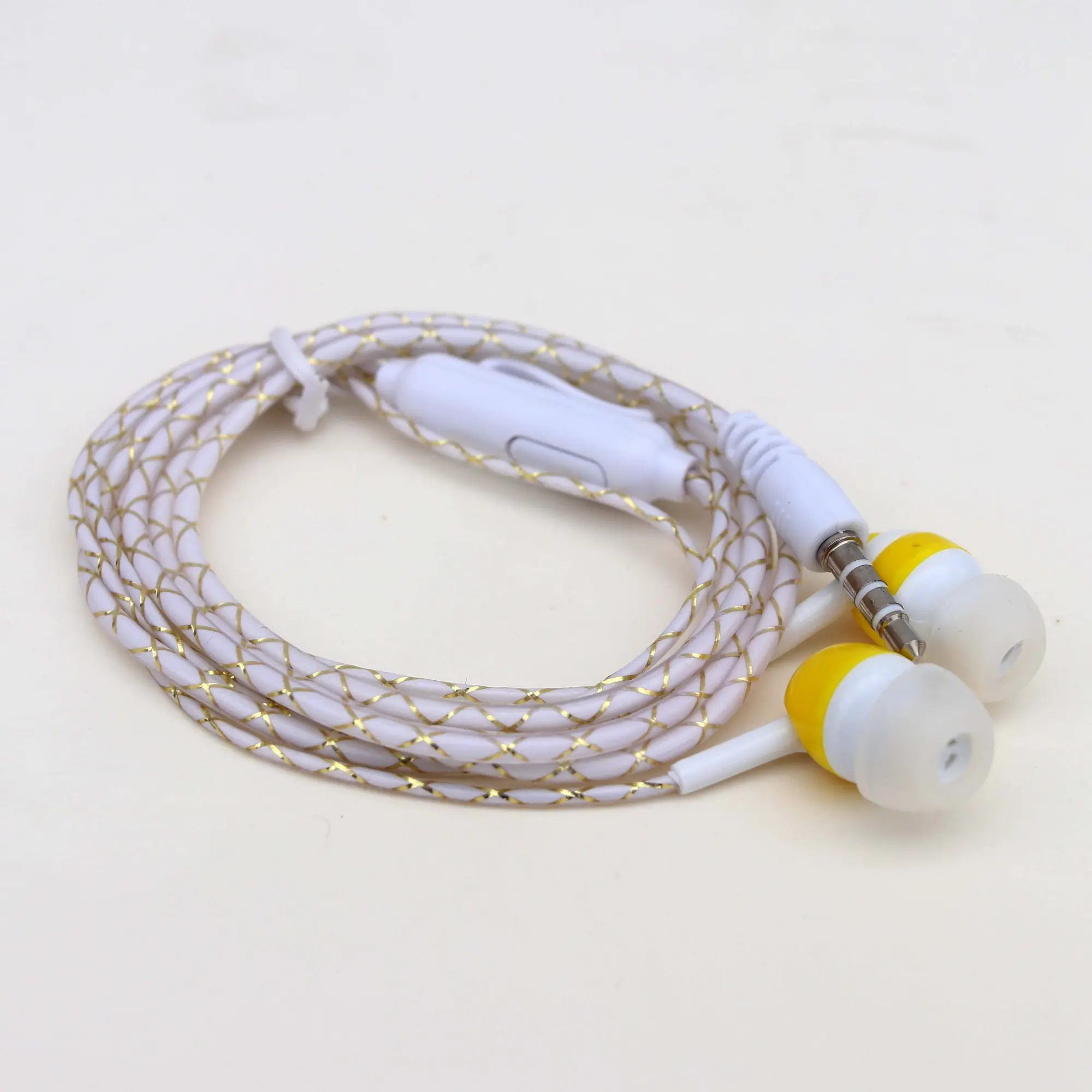 Picture of New Earphone Set- 3.5mm Super Bass In-Ear Earphone Fluorescent Sports Headset-New Headset Wire-Controlled With Mic-Fashionable In-Ear Braided Cord Wired Earplugs