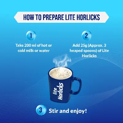 Picture of Horlicks Lite Health and Nutrition Drink Jar 400g (Powder Drink)