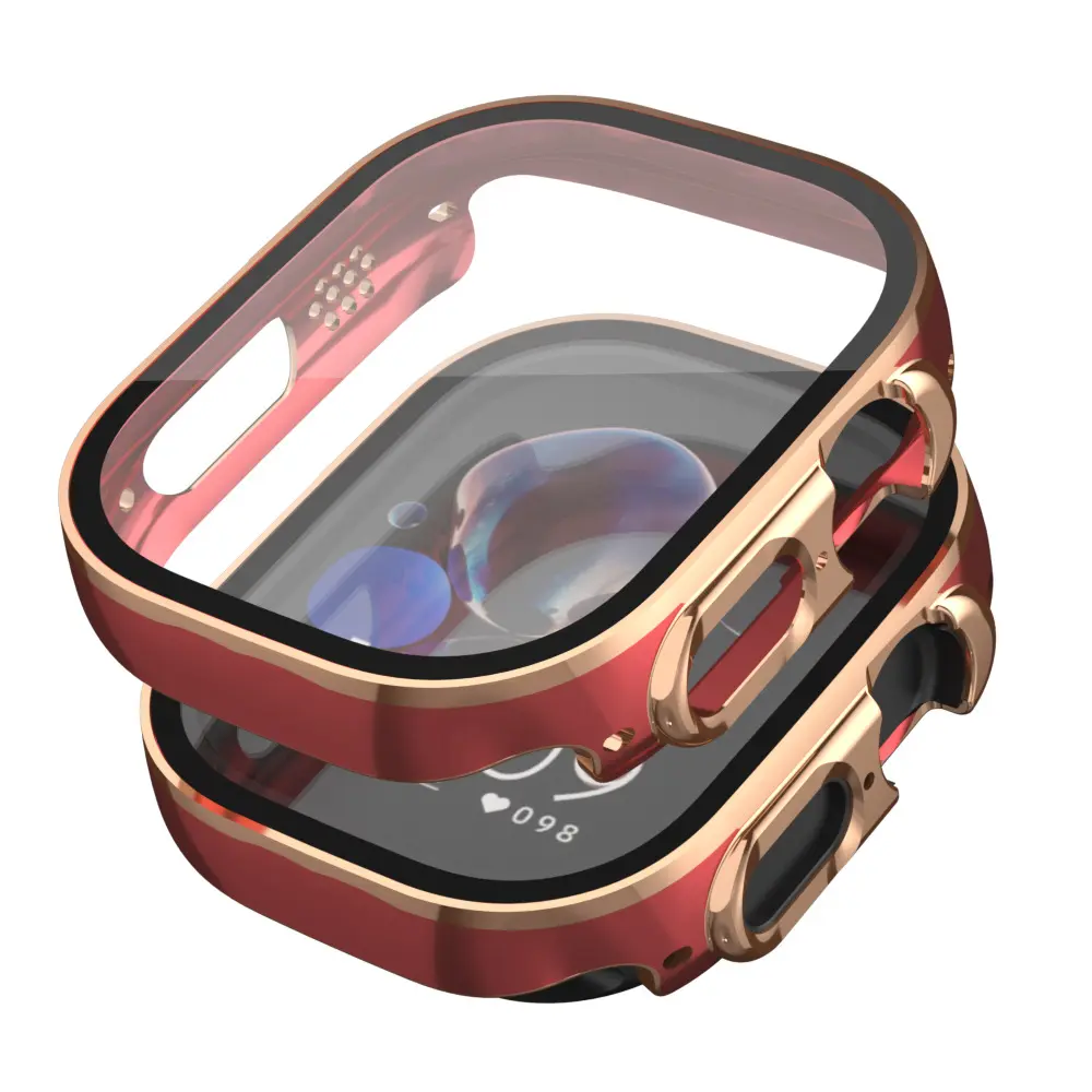 Picture of Pix Apple Watch 49mm Dual Color Protector Case- Dual Color Tempered Glass Screen Protector + Watch Case For Apple Watch Series 8- 49mm-Primium Quality Two -Color PC+ Tempered Film Protection Case