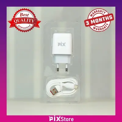 Picture of PIX 33W Charger with Type C Cable for Xiaomi, Realme, Oppo, Vivo, Samsung Android Smartphone with 3 month warranty