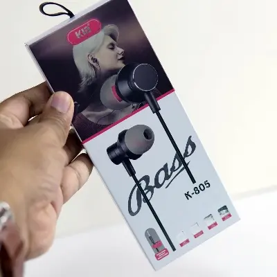 Picture of Pix KIN K-805 Earphone- K805 with 3.5mm Plug For Listening To Music and Calling Super Bass Earphone with Microphone
