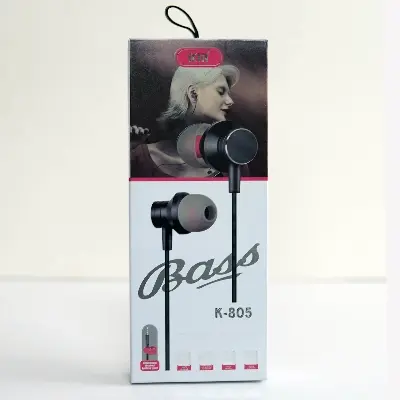Picture of Pix KIN K-805 Earphone- K805 with 3.5mm Plug For Listening To Music and Calling Super Bass Earphone with Microphone