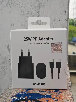 Picture of For Samsung 25W 3A USB-C Power Adapter with Cable- Samsung 25W Watt 2Pin EU Plug Fast Charging Power Adapter With Type-C to Type-C Cable- Samsung PD Charger Usb Type C Fast Charger
