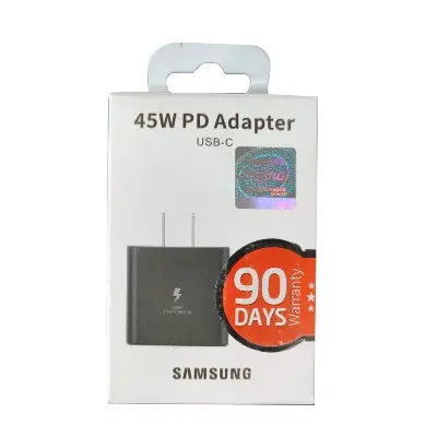 Picture of For Samsung 45W USB-C Power Adapter- Samsung 45W Watt 2 Pin UK Plug Fast Charging Power Adapter (Made in Vietnam)- Samsung Original 45 W PD Adapter Without Cable