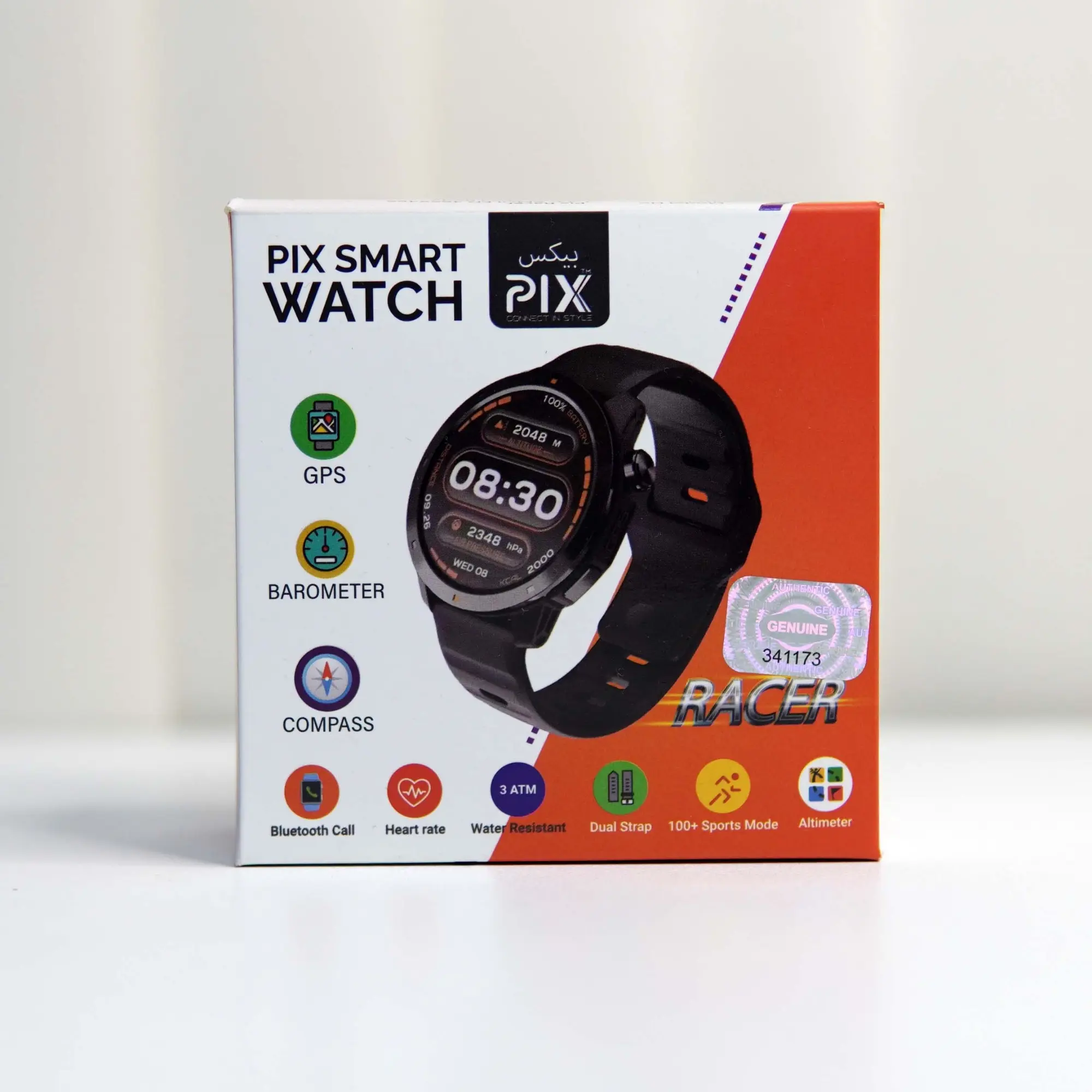 Picture of Pix Racer GP.S AMOLED Screen Smart Watch- Pix Racer Built-in G.PS 3ATM Waterproof 1.43" Dynamic AMOLED HD Screen Bluetooth Call NFC Health Monitoring Smartwatch- Premium Quality AMOLED Screen Smart Watch For Android And IOS Supported (Black Color)