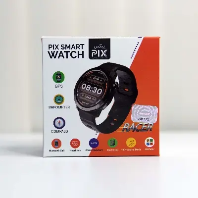 Picture of Pix Racer GP.S AMOLED Screen Smart Watch- Pix Racer Built-in G.PS 3ATM Waterproof 1.43" Dynamic AMOLED HD Screen Bluetooth Call NFC Health Monitoring Smartwatch- Premium Quality AMOLED Screen Smart Watch For Android And IOS Supported (Black Color)