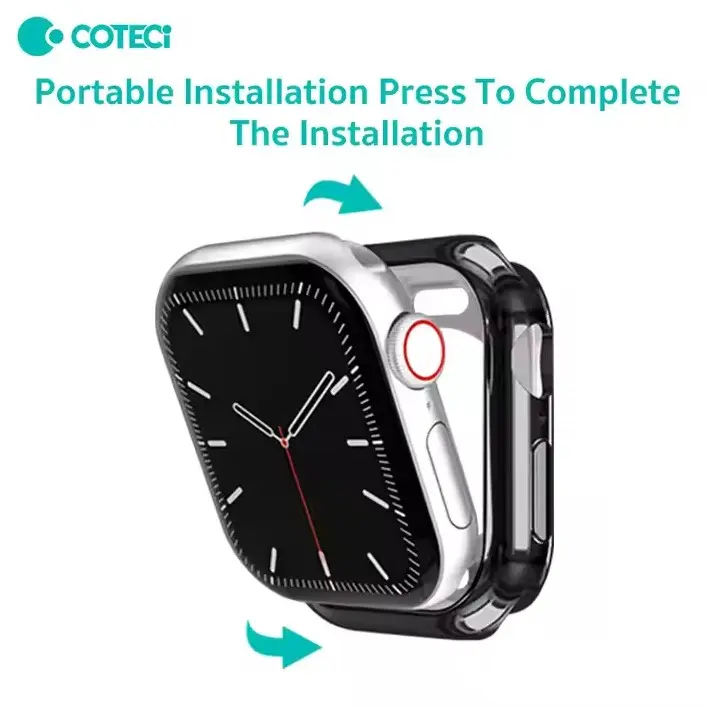Picture of Pix Apple Watch S10 Soft Protective Case- Apple iWatch S10 Generation Watch Back Side Case For S10 42mm/46mm- Half Pack Hollow Silicone Protective Case S10 Smart Watch Case