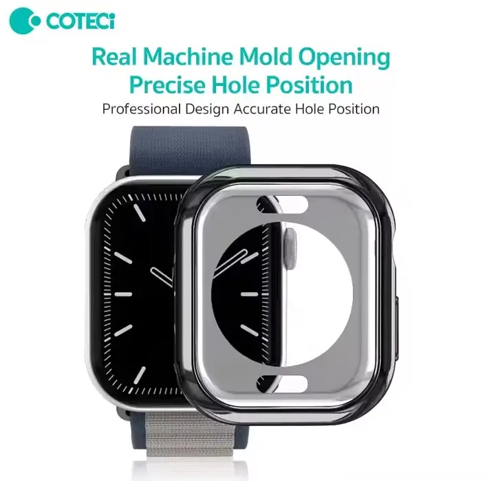 Picture of Pix Apple Watch S10 Soft Protective Case- Apple iWatch S10 Generation Watch Back Side Case For S10 42mm/46mm- Half Pack Hollow Silicone Protective Case S10 Smart Watch Case