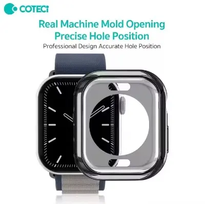 Picture of Pix Apple Watch S10 Soft Protective Case- Apple iWatch S10 Generation Watch Back Side Case For S10 42mm/46mm- Half Pack Hollow Silicone Protective Case S10 Smart Watch Case