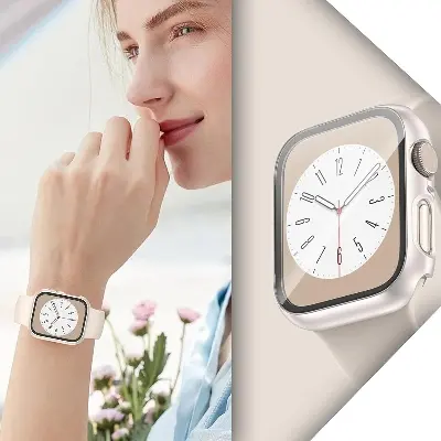 Picture of Pix Apple Watch S10 Protective Case- Popular S10 PC+ Tempered Film Protective Case For S10 42mm /46mm - Apple iWatch 10th Generation Protective Case PC + Tempered Film Case
