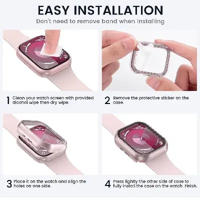 Picture of Pix Apple Watch S10 Protective Case- Popular S10 PC+ Tempered Film Protective Case For S10 42mm /46mm - Apple iWatch 10th Generation Protective Case PC + Tempered Film Case