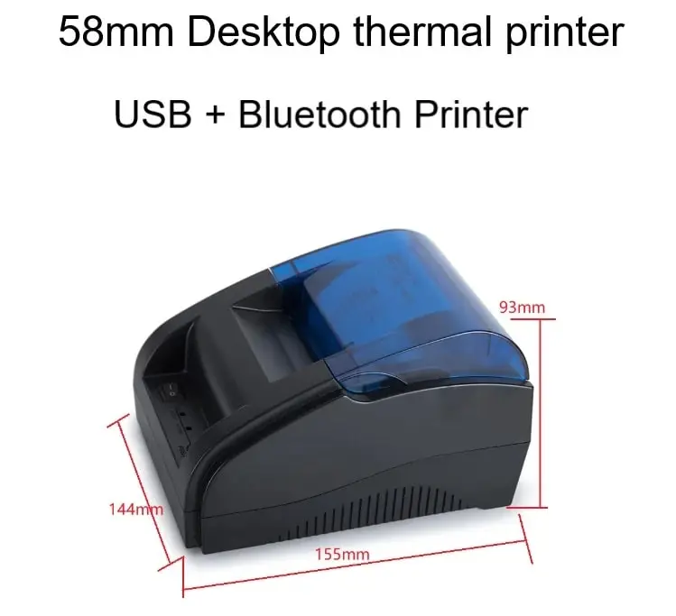 Picture of Pix 58D Desktop Pos Printer - Bluetooth and USB Thermal Pos Printer 58mm support cash drawer