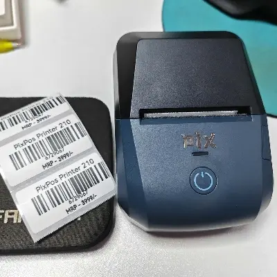 Picture of PixPos v2.5 Multifunction Pos and Label Sticker Printer - Mini Pos Printer 2 in 1 Thermal Inkless Mini Printer Support Android, iPhone, and PC