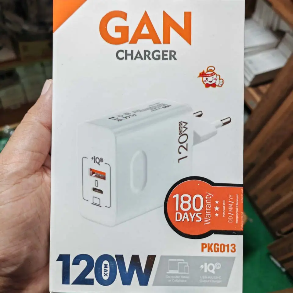 Picture of Pix 120w Gan Super Fast Charger Dual Port Type B and Type C Support Smartphone, Laptop, Drone etc