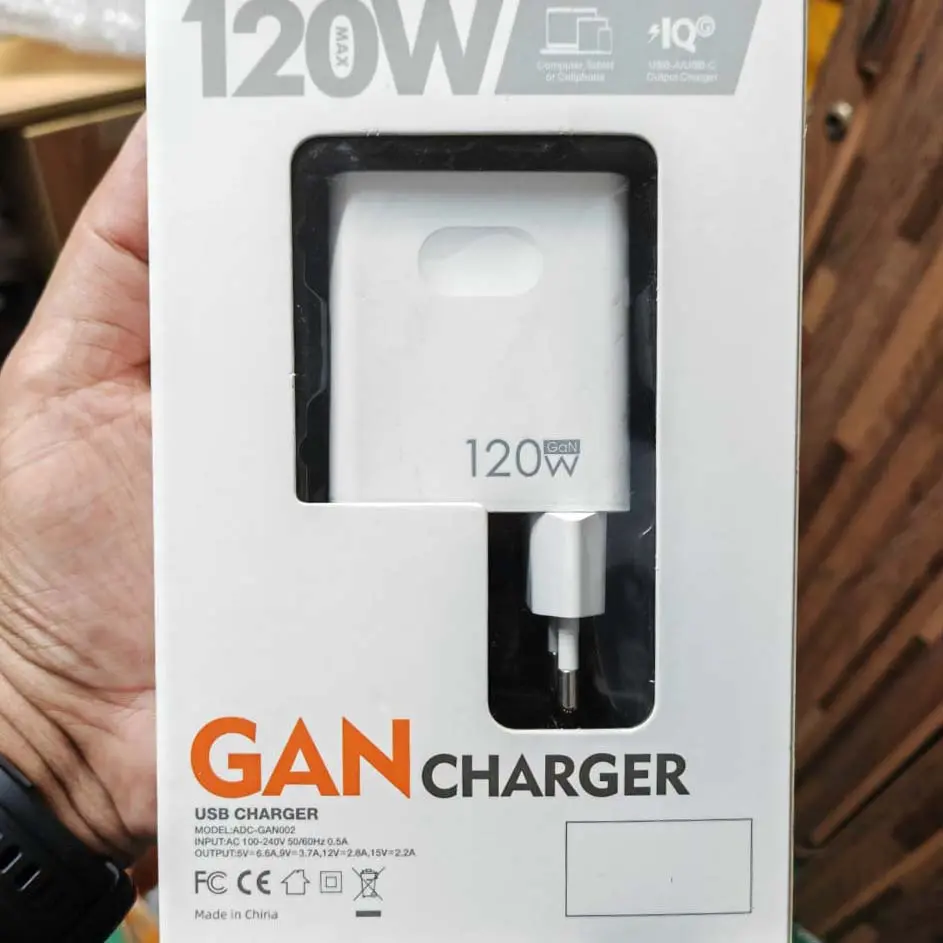 Picture of Pix 120w Gan Super Fast Charger Dual Port Type B and Type C Support Smartphone, Laptop, Drone etc