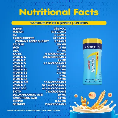 Picture of Junior Horlicks Health and Nutrition Drink Stage-1 Jar 500g (Powder Drink)