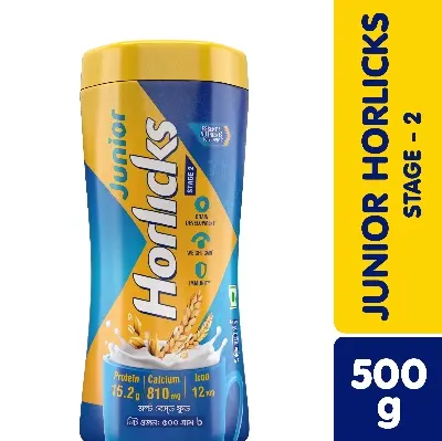 Picture of Junior Horlicks Health and Nutrition Drink Stage-2 Jar 500g (Powder Drink)