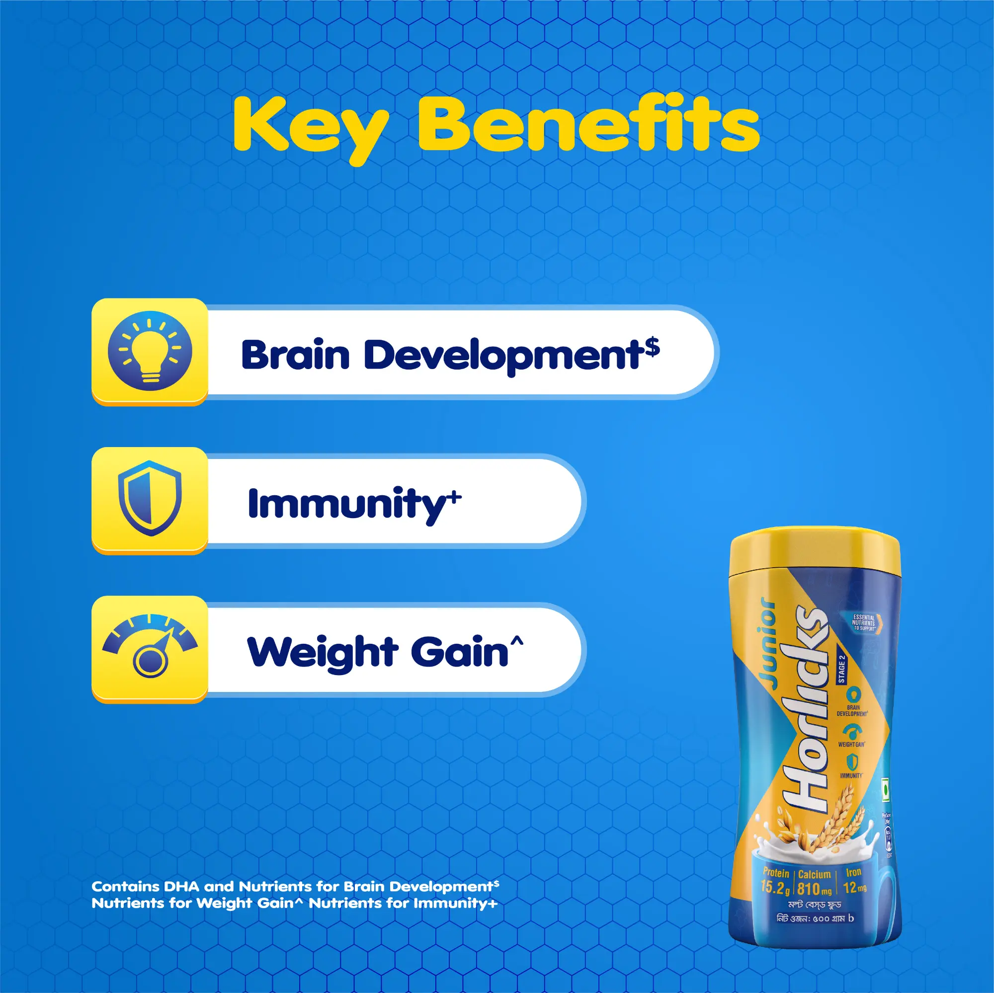 Picture of Junior Horlicks Health and Nutrition Drink Stage-2 Jar 500g (Powder Drink)