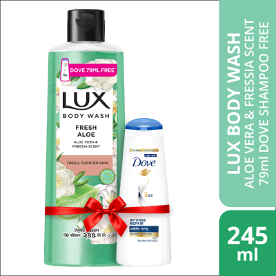 Picture of Lux Body Wash Freesia Scent & Aloe Vera 245ml (Dove 79ml Shampoo Free)