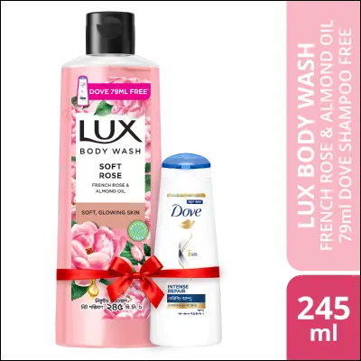 Picture of Lux Body Wash French Rose & Almond 245ml (Dove 79ml Shampoo Free)