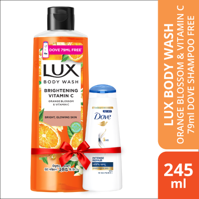 Picture of Lux Body Wash Orange Blossom & Vitamin C 245ml (Dove 79ml Shampoo Free)