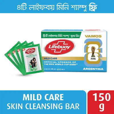 Picture of Lifebuoy Skin Cleansing Soap Bar Care 150g (Free Lifebuoy Shampoo 4 Sachet Pack)