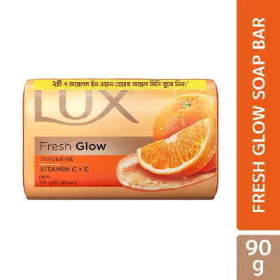 Picture of Lux Soap Bar Fresh Glow Tangerine & Vitamin C + E 90g (Free Hair Oil 2.7ml)