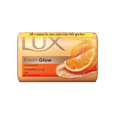 Picture of Lux Soap Bar Fresh Glow Tangerine & Vitamin C + E 90g (Free Hair Oil 2.7ml)